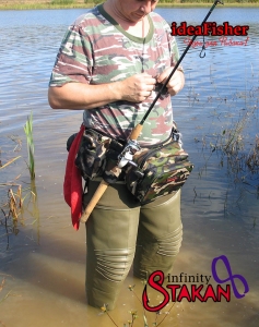 Stakan 8 infinity Черный поясная сумка + 2 держателя удилища